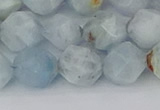 CAQ834 15.5 inches 12mm faceted nuggets aquamarine beads