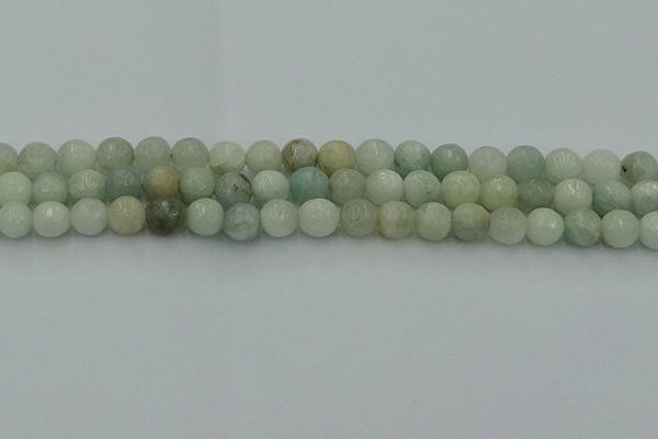 CAQ837 15.5 inches 8mm faceted round aquamarine beads wholesale