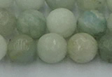 CAQ839 15.5 inches 12mm faceted round aquamarine beads wholesale