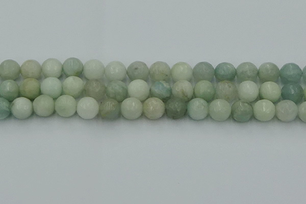 CAQ839 15.5 inches 12mm faceted round aquamarine beads wholesale