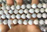 CAQ855 15.5 inches 10mm faceted nuggets aquamarine beads wholesale