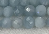 CAQ858 15.5 inches 6mm faceted round aquamarine gemstone beads