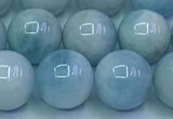 CAQ868 15.5 inches 12mm round aquamarine gemstone beads wholesale