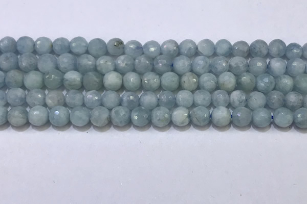 CAQ870 15.5 inches 6mmm faceted round aquamarine beads wholesale