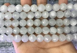 CAQ878 15.5 inches 10mm faceted round aquamarine gemstone beads