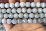 CAQ879 15.5 inches 11mm faceted round aquamarine gemstone beads