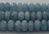 CAQ88 15.5 inches 5*9mm faceted rondelle AA grade aquamarine beads