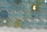 CAQ882 15.5 inches 3.5mm faceted round tiny aquamarine beads