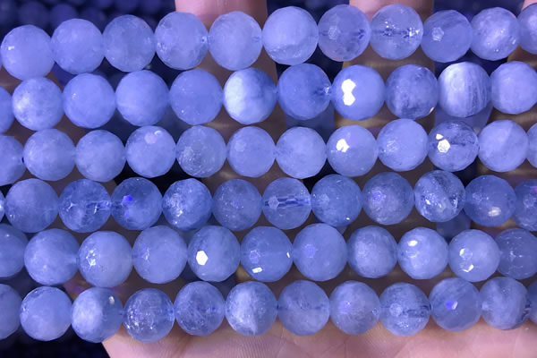 CAQ889 15.5 inches 10mm faceted round natural aquamarine beads