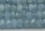 CAQ890 15.5 inches 3.5*6mm faceted rondelle aquamarine beads