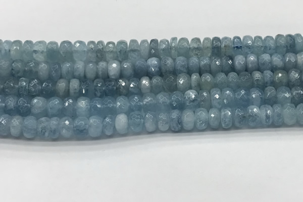 CAQ892 15.5 inches 5*8mm faceted rondelle aquamarine beads