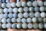 CAQ904 15.5 inches 12mm faceted round aquamarine beads