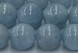 CAQ908 15.5 inches 10mm round aquamarine gemstone beads