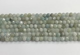 CAQ911 15.5 inches 6mm faceted round aquamarine beads wholesale