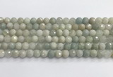 CAQ912 15.5 inches 8mm faceted round aquamarine beads wholesale