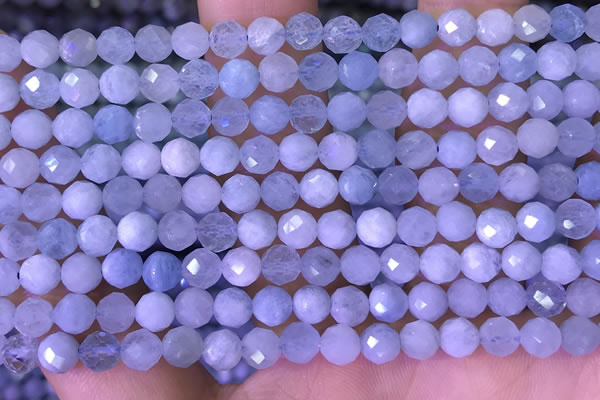 CAQ920 15.5 inches 5mm faceted round aquamarine gemstone beads