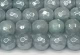 CAQ925 15 inches 6mm faceted round AB-color imitation aquamarine beads