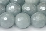 CAQ928 15 inches 10mm faceted round AB-color imitation aquamarine beads