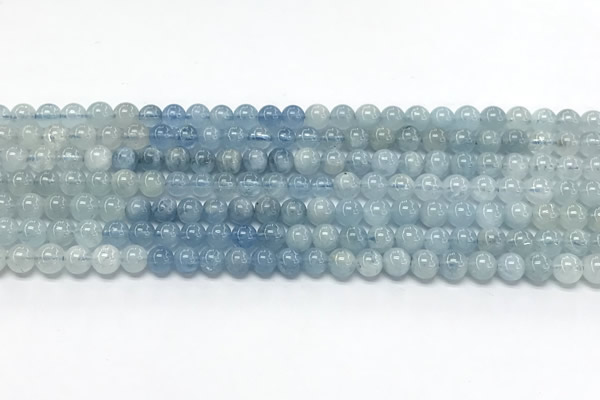 CAQ935 15 inches 6mm round aquamarine gemstone beads