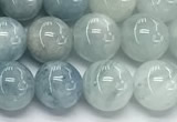 CAQ937 15 inches 10mm round aquamarine gemstone beads