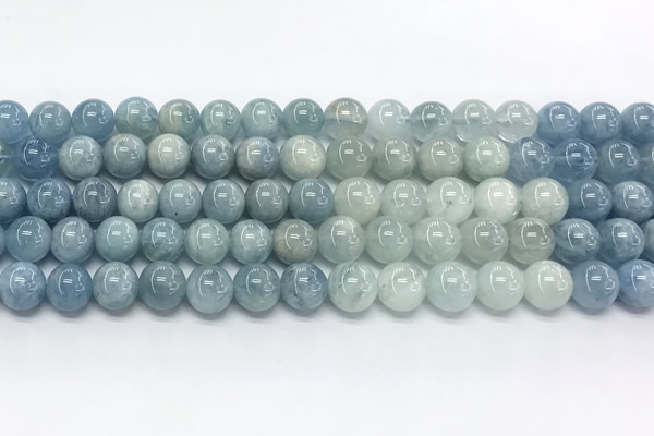 CAQ937 15 inches 10mm round aquamarine gemstone beads