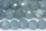 CAQ945 15 inches 6mm faceted round aquamarine beads