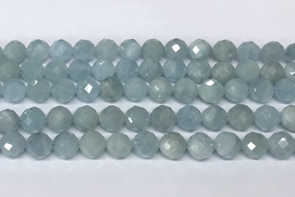 CAQ947 15 inches 10mm faceted round aquamarine beads