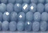 CAQ948 15 inches 5*6mm faceted rondelle aquamarine beads