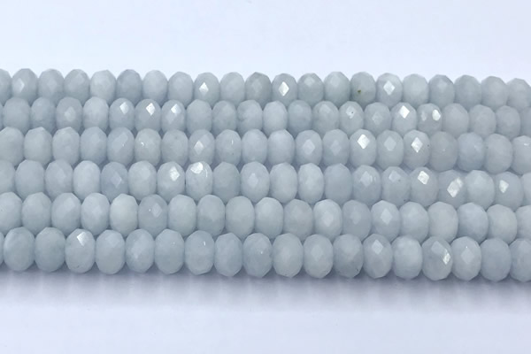 CAQ949 15 inches 6*8mm faceted rondelle aquamarine beads