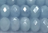 CAQ950 15 inches 6*8mm faceted rondelle aquamarine beads