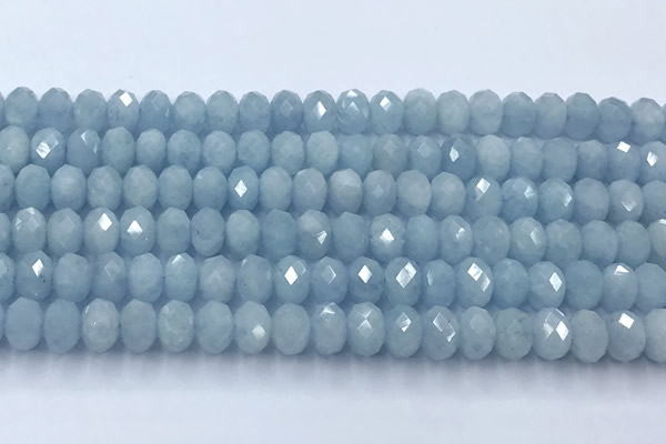 CAQ950 15 inches 6*8mm faceted rondelle aquamarine beads