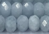 CAQ951 15 inches 8*10mm faceted rondelle aquamarine beads