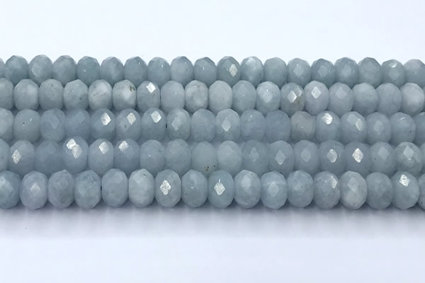 CAQ951 15 inches 8*10mm faceted rondelle aquamarine beads