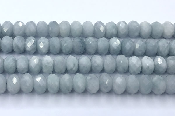 CAQ952 15 inches 8*12mm faceted rondelle aquamarine beads