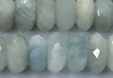 CAQ955 15 inches 8*10mm faceted rondelle aquamarine beads