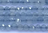 CAQ961 15 inches 3mm faceted round aquamarine beads