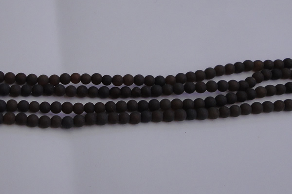 CAR208 15.5 inches 5mm - 6mm round matte natural amber beads