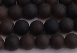 CAR210 15.5 inches 10mm - 11mm round matte natural amber beads