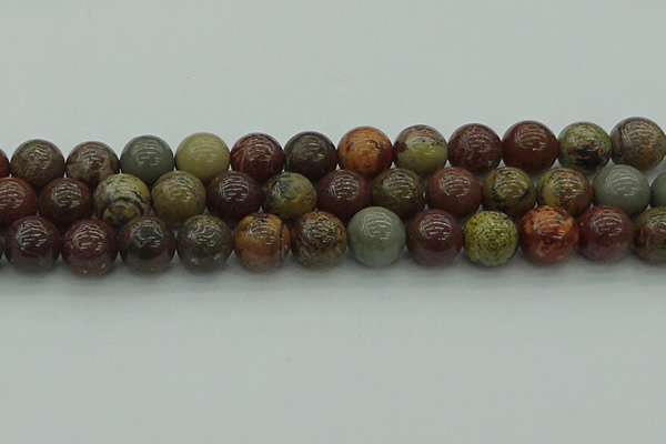 CAR355 15.5 inches 14mm round red artistic jasper beads wholesale