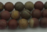 CAR361 15.5 inches 6mm round matte red artistic jasper beads