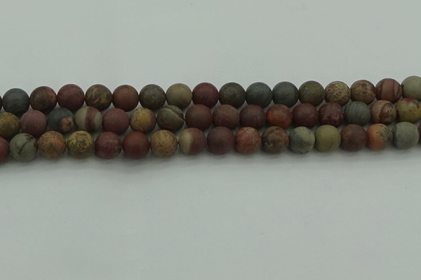 CAR362 15.5 inches 8mm round matte red artistic jasper beads