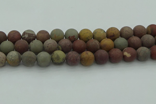 CAR365 15.5 inches 14mm round matte red artistic jasper beads