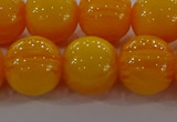 CAR405 15.5 inches 14mm round synthetic amber beads wholesale