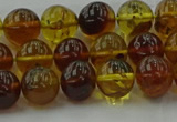 CAR502 15.5 inches 8mm - 9mm round natural amber beads wholesale