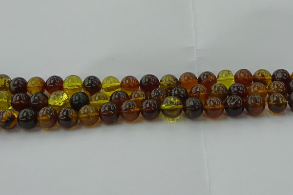 CAR504 15.5 inches 10mm - 11mm round natural amber beads wholesale