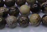 CAR52 15.5 inches 8mm round yellow artistic jasper beads