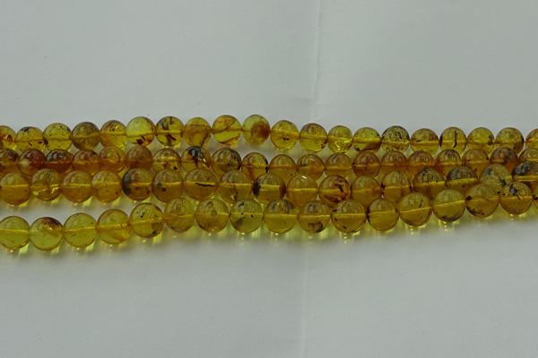 CAR523 15.5 inches 8mm - 9mm round natural amber beads wholesale