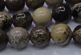 CAR53 15.5 inches 10mm round yellow artistic jasper beads