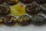 CAR545 15.5 inches 8*10mm - 9*11mm oval natural amber beads