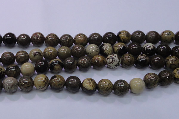 CAR55 15.5 inches 14mm round yellow artistic jasper beads